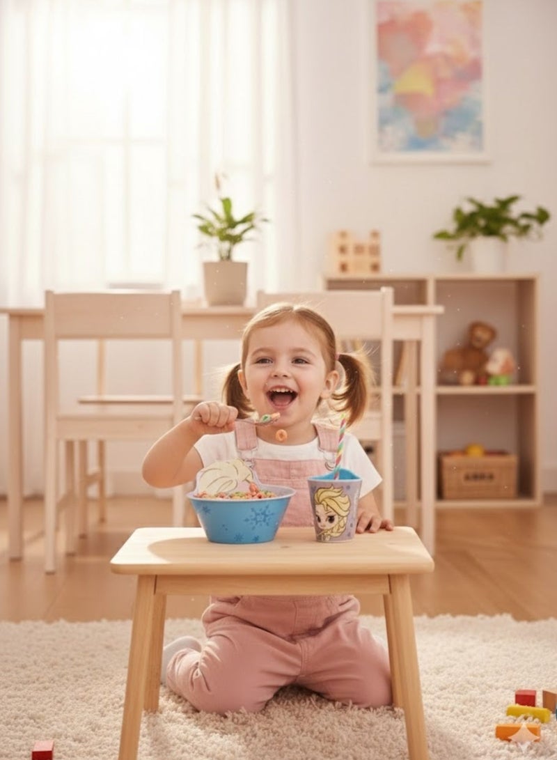 Disney Kids Cartoon Bowl & Cup Set – Cute Princess Design | Child-Friendly Plastic Feeding Bowl with Matching Drinking Cup | BPA-Free, Lightweight & Durable for Toddlers & Kids - Image 4